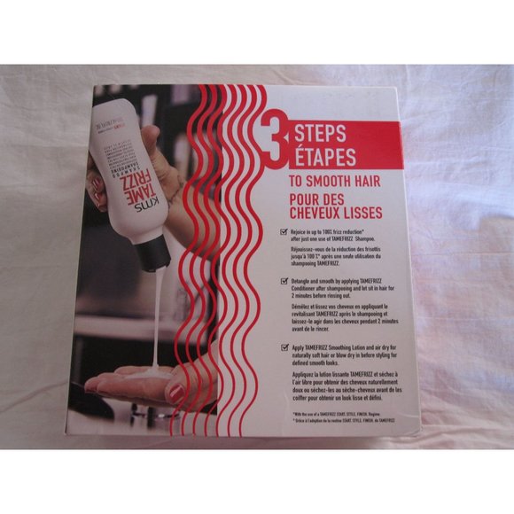 NEW KMS Tame Frizz Hair Shampoo, Conditioner and Smoothing Lotion Trio Set Kit - Picture 4 of 5